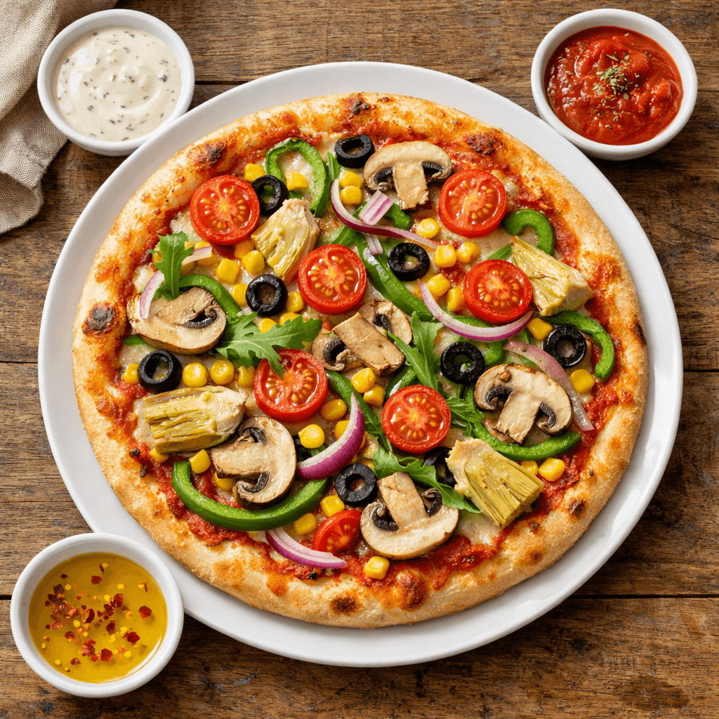 Meniul zilei tuesday - V3: Pizza vegetariana , Sosuri