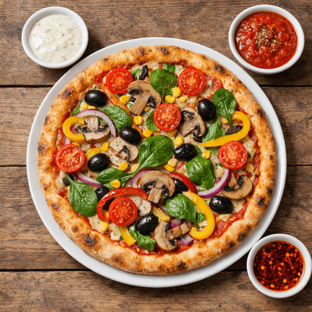 Meniul zilei tuesday - V3: Pizza vegetariana , Sosuri